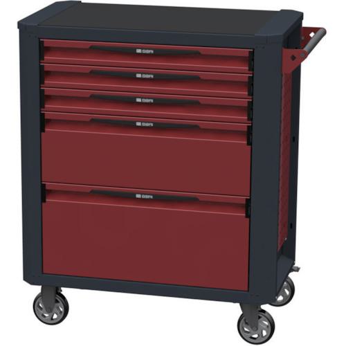 ■SORI キャビネットワゴン 12000 5段 赤 850X470X1020〔品番:12500R〕【8550180:0】[直送DS][店頭受取不可]