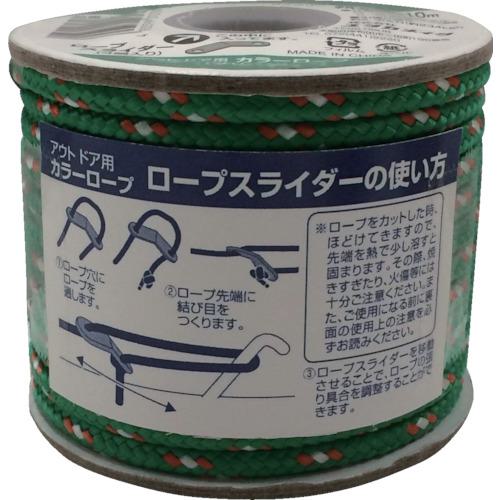 ■ユタカメイク アウトドア用カラーロープ グリーン 4.5mm×10m〔品番:ROC23〕【8556036:0】[店頭受取不可]