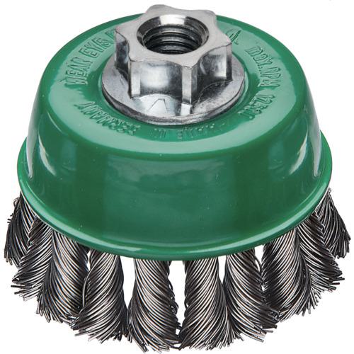 ■LESSMANN 左右逆ノットカップブラシ Φ65 ステンレス線 線径0.5〔品番:48281WJP〕【8556789:0】[店頭受取不可]