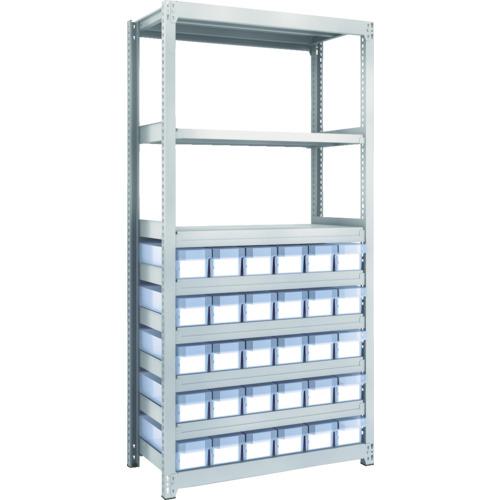 ■TRUSCO スチールラック M2型軽中量棚 H1800 樹脂透明引出付 小X30〔品番:M26348C30〕【8563190:0】[直..