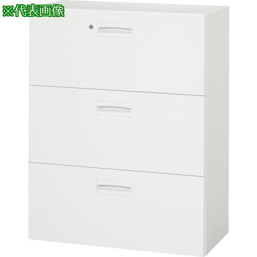 ■DAISHIN 壁面収納庫 3段引出型 下置き専用W800 ホワイト〔品番:V840311D〕【8569623:0】[法人・事業所限定][外直送元][店頭受取不可]