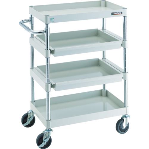 ■TRUSCO ツールワゴン フェニックスワゴン 省音 600X400 4段 スライド2段付 ホワイト〔品番:PEW962M2W〕【8579446:0】[直送DS][店頭受取不可]