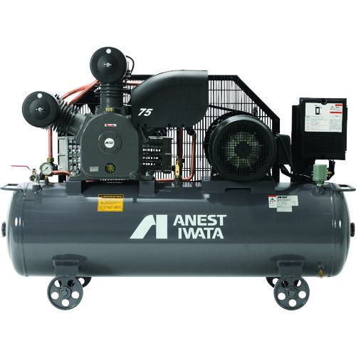 ■アネスト岩田 レシプロコンプレッサー(給油式) (タンクマウント・オイルタイプ) 60Hz 7.5kW 吐出空気量855L/min〔品番:TLP75EG10M6〕【8590954:0】[法人・事業所限定][直送元][店頭受取不可]
