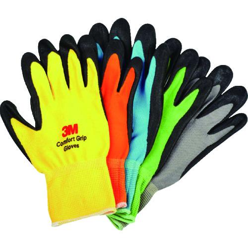 《メーカー》スリーエム　ジャパン（株）電力マーケット事業部《品番》GLOVE 5SET L《特長》●手にフィットし、細かい作業に適しています。●手のひら部のニトリルゴム面の通気性と透視性が高く蒸れにくいため、長時間の作業もストレスなく快適です。●擦れに強い高耐久性（EN388摩擦強さ最高レベル）です。●洗濯して繰り返し使用できます。●耐油性があり、機械メンテナンスなど油作業に適しています。（手のひら部のニトリルゴム部分）●発泡ゴムが汗を通し、通気性に優れています。《用途》●荷物配送作業、建築・土木作業。●荷物配送作業やテープ巻付け作業に。《仕様》●色:グレー、ブルー、イエロー、オレンジ、グリーン●サイズ:L●全長(cm):22.5●手のひら周り(cm):20.5●中指長さ(cm):7.5●厚さ(mm):1●ゲージ数:15●リストカラー:レッド《仕様2》●15ゲージ編●EN388規格:耐摩耗レベル3、耐切創レベル1、耐引裂レベル2、耐突刺レベル2《原産国（名称）》韓国《材質／仕上》●繊維部:ナイロン100%●すべり止め部:発泡ニトリルゴム《セット内容／付属品》●ブルー、イエロー、オレンジ、グリーン、グレー各1双《注意》●本製品は電気絶縁性がありませんので、通電電気作業には使用しないでください。《JANコード》《本体質量》155.0g3M　一般作業用コンフォートグリップグローブ　5色セット　Lサイズ〔品番：GLOVE 5SET L〕[注番:8591096][本体質量：155.0g]《包装時基本サイズ：××》〔包装時質量：〕分類》保護具》作業手袋》すべり止め背抜き手袋☆納期情報：取寄管理コード(006) メーカー直送品 (欠品の場合有り)