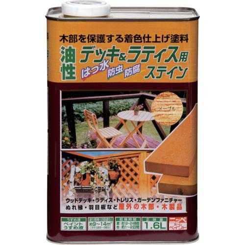 ■ニッぺ 油性デッキ&ラティス 1.6L メープル HUH001-1.6〔品番:4976124525179〕【8598964:0】[送料別途見積り][掲外取寄][店頭受取不可]