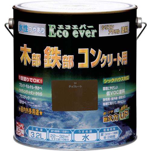 ■ニッぺ 水性エコエバー 3.2L チョコレート HWX124-3.2〔品番:4976124037368〕【8599176:0】[送料別途見積り][掲外取寄][店頭受取不可]