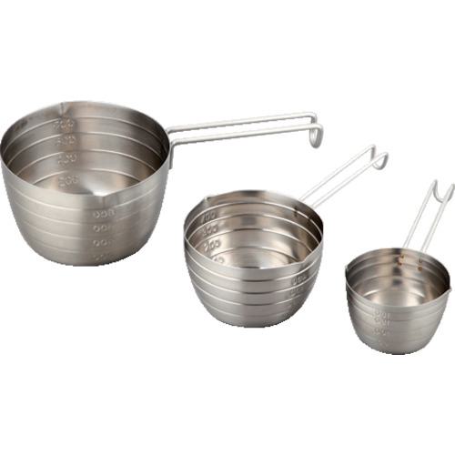 ■AS ステンレス計量カップ200cc〔品番:1754801〕【8620790:0】[送料別途見積り][掲外取寄][店頭受取不可]