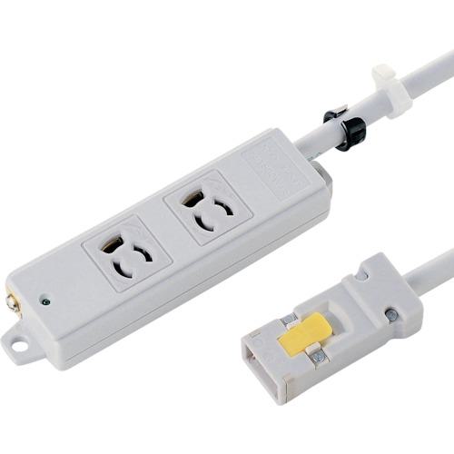 ■SANWA 工事物件タップ 抜け止めコンセントグレー コード長さ5m〔品番:TAPKH25〕【8642024:0】[法人・事業所限定][外直送元][店頭受取不可]