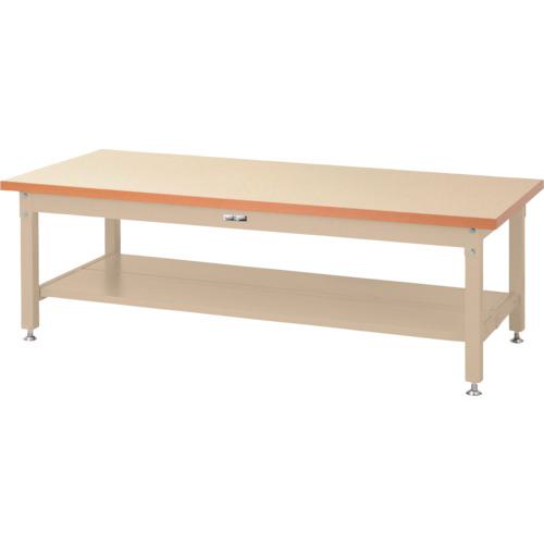■ヤマテック 重量作業台 ワークテーブル スーパータイプ 半面棚板2枚付 W1800×D750×H600mm ヤマテックアイボリー〔品番:SSML1875TTII〕【8683304:0】[法人・事業所限定][外直送元][店頭受取不可]