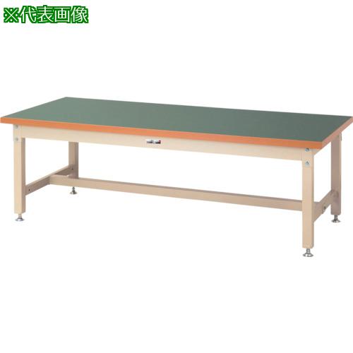 ■ヤマテック ワークテーブル スーパータイプ 塩ビシート天板 W1800×D900×H600mm グリーン/ヤマテックアイボリー〔品番:SSRL1890GI〕【8683378:0】[法人・事業所限定][外直送元][店頭受取不可]