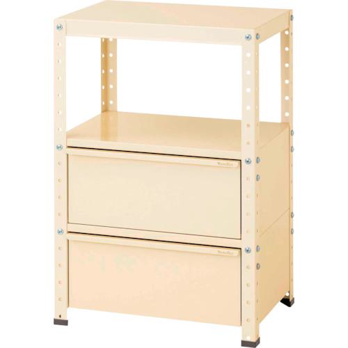 ■ヤマテック スペシャルワゴン W600×D400 固定式 キャビネット超深型1段×2個 ヤマテックアイボリー〔品番:W6BD2IV〕【8683396:0】[法人・事業所限定][外直送元][店頭受取不可]