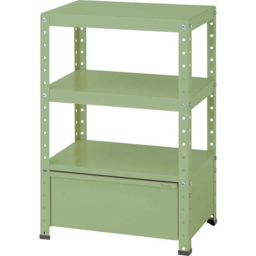 ■ヤマテック スペシャルワゴン W600×D400 固定式 キャビネット超深型1段×1個 ヤマテックグリーン〔品番:W6BDG〕【8683397:0】[法人・事業所限定][外直送元][店頭受取不可]