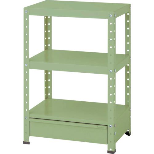 ■ヤマテック スペシャルワゴン W600×D400 固定式 キャビネット深型1段×1個 ヤマテックグリーン〔品番:W6BMG〕【8683401:0】[法人・事業所限定][外直送元][店頭受取不可]