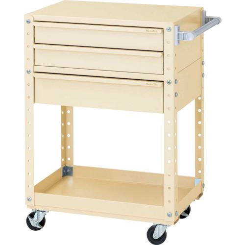 ■ヤマテック スペシャルワゴン 移動式 キャビネット浅型2段×1個、深型1段×1個 ヤマテックアイボリー〔..