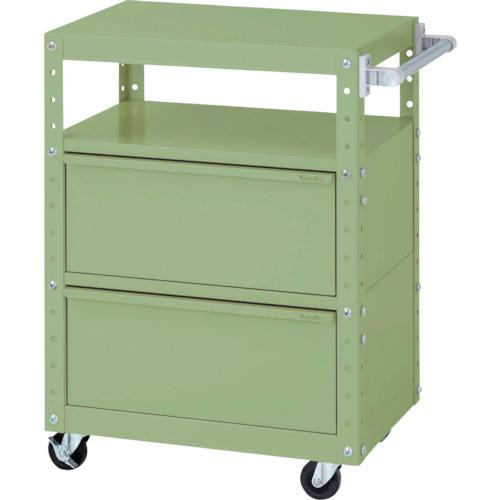■ヤマテック スペシャルワゴン W600×D400移動式 キャビネット超深型1段×2個 ヤマテックグリーン〔品番:W6CUBD2G〕【8683447:0】[法人・事業所限定][外直送元][店頭受取不可]