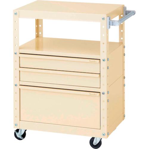 ■ヤマテック スペシャルワゴン 移動式 キャビネット超深型1段×1個、浅型2段×1個 ヤマテックアイボリー〔品番:W6CUBSDIV〕【8683458:0】[法人・事業所限定][外直送元][店頭受取不可]