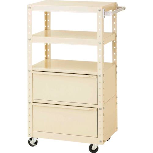 ■ヤマテック スペシャルワゴン 移動式 キャビネット超深型1段×2個 ヤマテックアイボリー〔品番:W6CUHBD2IV〕【8683468:0】[法人・事業所限定][外直送元][店頭受取不可]