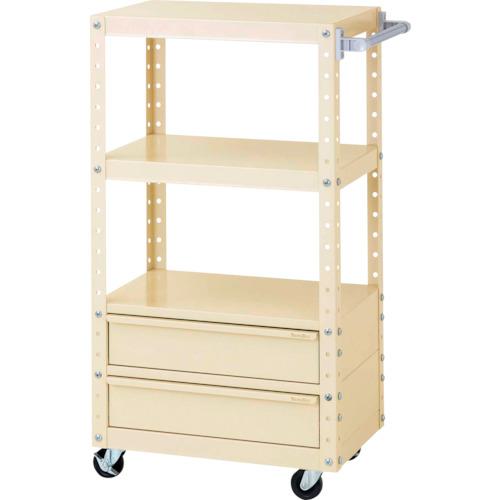 ■ヤマテック スペシャルワゴン 移動式 キャビネット深型1段×2個 ヤマテックアイボリー〔品番:W6CUHBM2IV〕【8683470:0】[法人・事業所限定][外直送元][店頭受取不可]