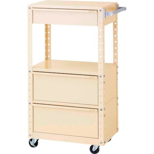 ■ヤマテック スペシャルワゴン 移動式 キャビネット深型1段×1個、超深型1段×2個 ヤマテックアイボリー〔品番:W6CUHMBD2IV〕【8683480:0】[法人・事業所限定][外直送元][店頭受取不可]