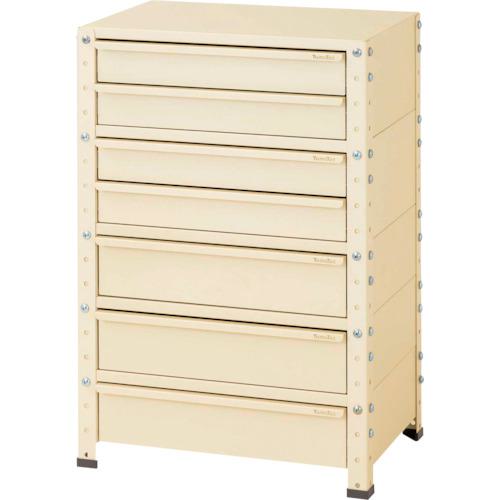 ■ヤマテック スペシャルワゴン 固定式 キャビネット浅型2段×2個、深型1段×3個 ヤマテックアイボリー〔品番:W6S2M3IV〕【8683552:0】[法人・事業所限定][外直送元][店頭受取不可]