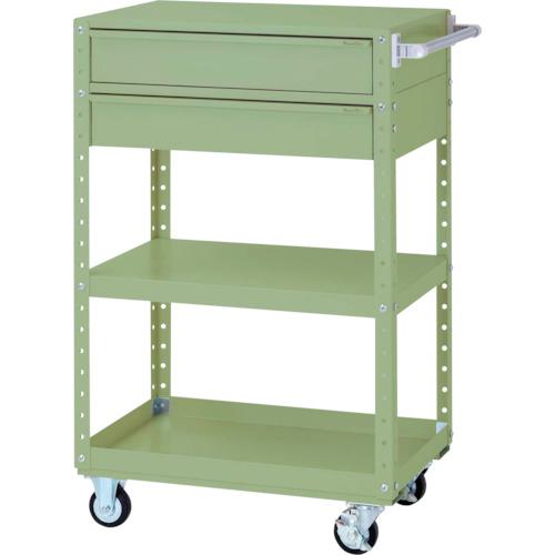 ■ヤマテック スペシャルワゴン 移動式 キャビネット深型1段×2個 ヤマテックグリーン〔品番:W7CSHM2G〕【8683595:0】[法人・事業所限定][外直送元][店頭受取不可]