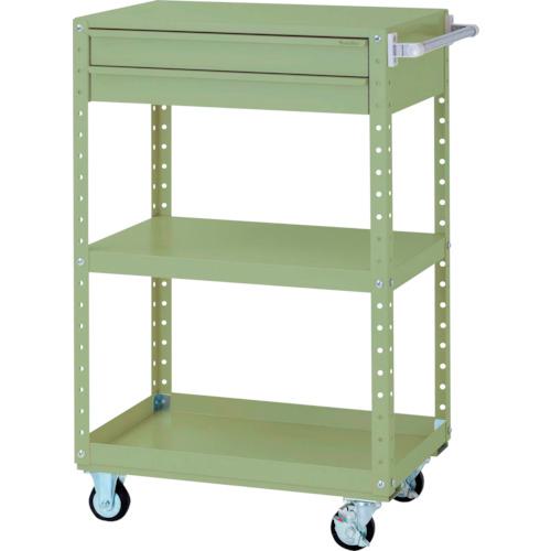 ■ヤマテック スペシャルワゴン 移動式 キャビネット浅型2段×1個 ヤマテックグリーン〔品番:W7CSHSG〕【8683599:0】[法人・事業所限定][外直送元][店頭受取不可]