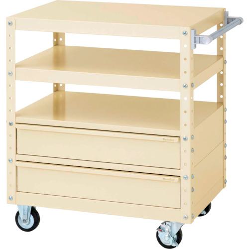 ■ヤマテック スペシャルワゴン W750×D500移動式 キャビネット深型1段×2個 ヤマテックアイボリー〔品番:W7CUBM2IV〕【8683630:0】[法人・事業所限定][外直送元][店頭受取不可]