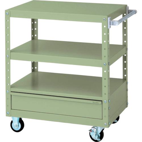 ■ヤマテック スペシャルワゴン W750×D500 移動式 キャビネット深型1段×1個 ヤマテックグリーン〔品番:W..