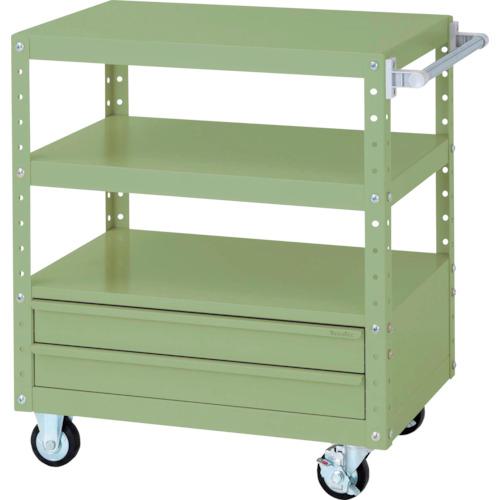 ■ヤマテック スペシャルワゴン W750×D500 移動式 キャビネット浅型2段×1個 ヤマテックグリーン〔品番:W7CUBSG〕【8683637:0】[法人・事業所限定][外直送元][店頭受取不可]
