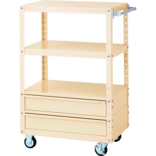 ■ヤマテック スペシャルワゴン 移動式 キャビネット深型1段×2個 ヤマテックアイボリー〔品番:W7CUHBM2IV〕【8683648:0】[法人・事業所限定][外直送元][店頭受取不可]