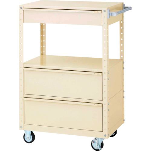 ■ヤマテック スペシャルワゴン 移動式 キャビネット超深型1段×2個、深型1段×1個 ヤマテックアイボリー〔品番:W7CUHMBD2IV〕【8683658:0】[法人・事業所限定][外直送元][店頭受取不可]