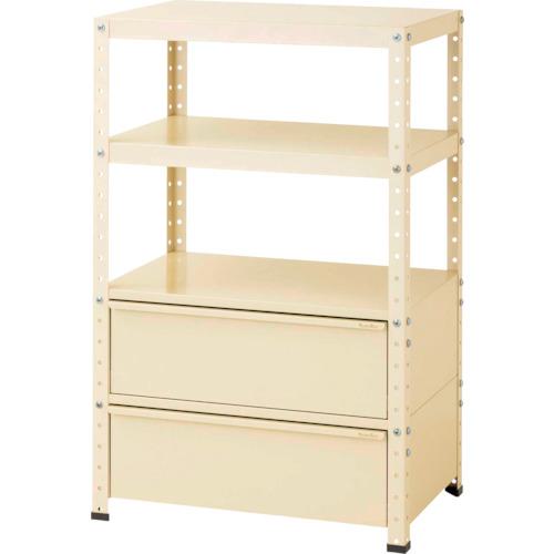 ■ヤマテック スペシャルワゴン 固定式 キャビネット超深型1段×2個 ヤマテックアイボリー〔品番:W7HBD2IV〕【8683698:0】[法人・事業所限定][外直送元][店頭受取不可]