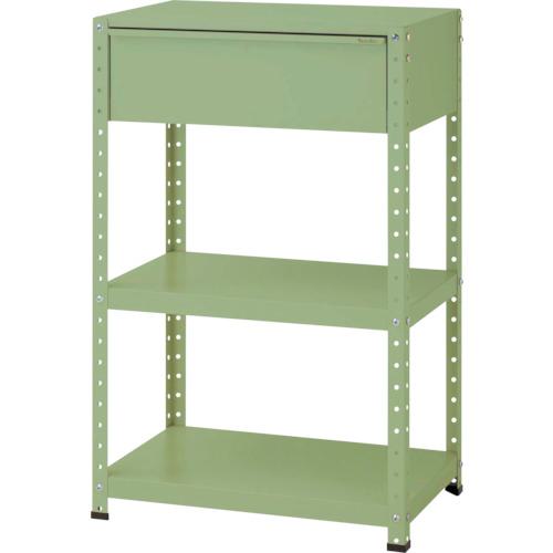 ■ヤマテック スペシャルワゴン 固定式 キャビネット超深型1段×1個 ヤマテックグリーン〔品番:W7HDG〕【8683703:0】[法人・事業所限定][外直送元][店頭受取不可]