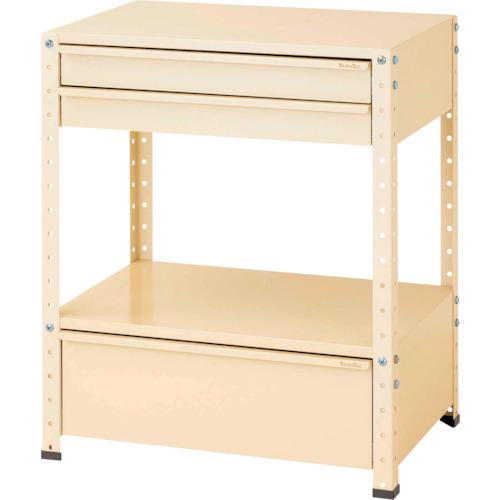 ■ヤマテック スペシャルワゴン 固定式 キャビネット浅型2段×1個、超深型1段×1個 ヤマテックアイボリー〔品番:W7SBDIV〕【8683734:0】[法人・事業所限定][外直送元][店頭受取不可]