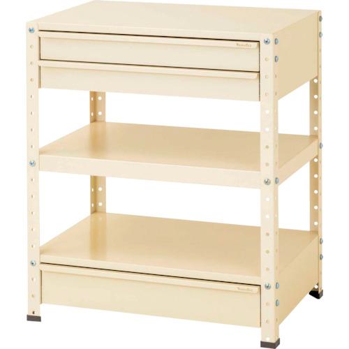 ■ヤマテック スペシャルワゴン 固定式 キャビネット浅型2段×1個、深型1段×1個 ヤマテックアイボリー〔品番:W7SBMIV〕【8683736:0】[法人・事業所限定][外直送元][店頭受取不可]