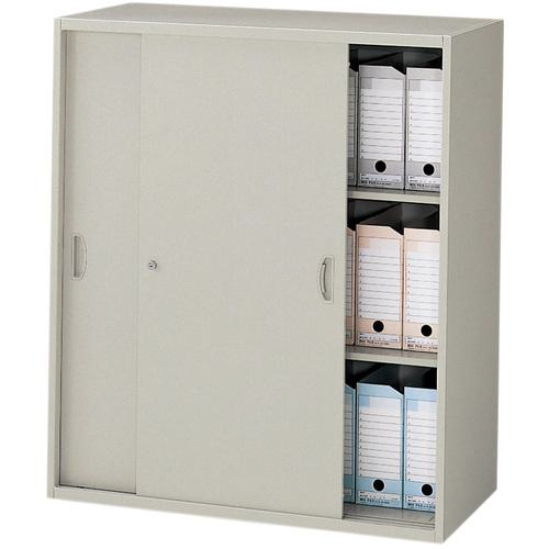 ■NAIKI 収納庫 NW型 スチール引違い書庫(3枚戸) W899×D450×H700〔品番:NW0907H3AW〕【8685867:0】[送料別途見積り][法人・事業所限定][外直送][店頭受取不可]