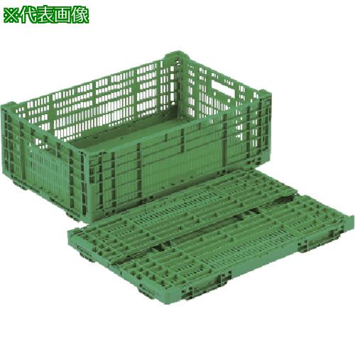 ■RISU 折りたたみコンテナ 478425 RSコンテナーRS-BM38(薄型折りたたみコンテナー) 緑〔品番:RSBM38〕【8687141:0】[送料別途見積り][掲外取寄][店頭受取不可]