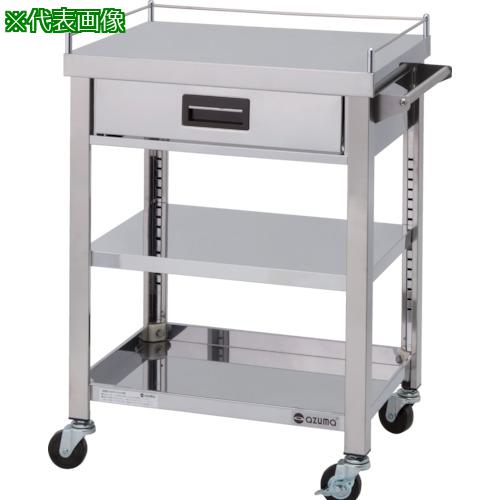 ■アズマ 3方コボレ止め・引出付ワゴン 3段〔品番:3GWGO3750K〕【8687678:0】[法人・事業所限定][直送元][店頭受取不可]