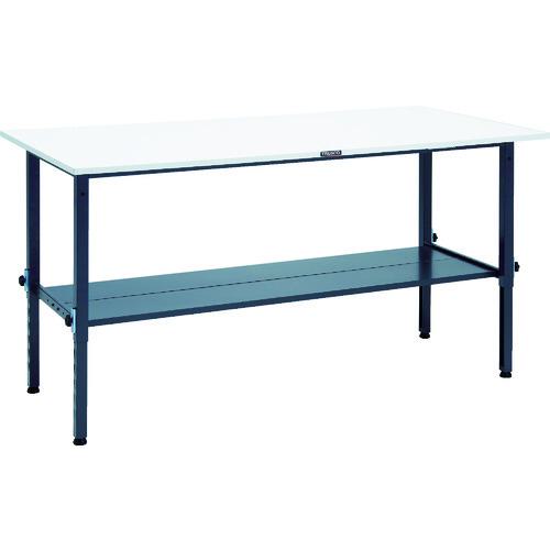 ■TRUSCO 軽荷重作業台高さ調節式(150kg)AEM型 1800X900XH650~950 下棚2枚付 ダークグレー色〔品番:AEM1809LT2DG〕【8688644:0】[法人・事業所限定][直送元][店頭受取不可]