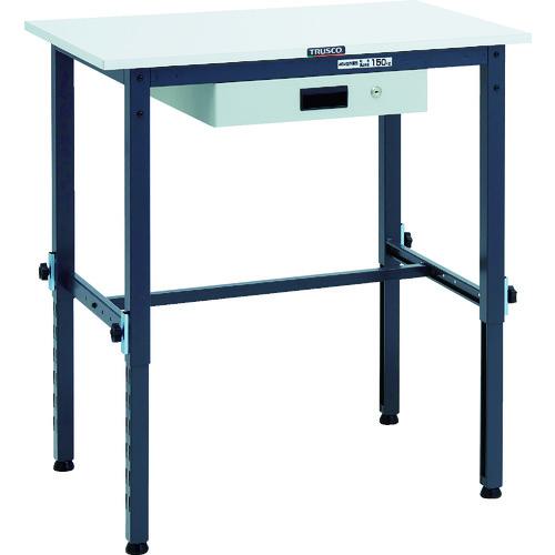 ■TRUSCO 軽荷重作業台高さ調節式(150kg)AEM型 900X600XH650~950 薄型1段引出付 ダークグレー色〔品番:RAEM0960UDK1DG〕【8688734:0】[法人・事業所限定][直送元][店頭受取不可]