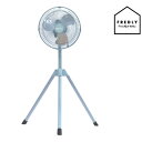 【即納在庫品】 広電 工業扇 工業用扇風機 ミニ 25cm 三脚スタンド型 レトロブルー 高さ74~93cm 上下左右360°ラウンドムーブ送風 自動首振り 風量3段階 ワンタッチ折りたたみ脚 持ち運び簡単 アルミ羽根 CFF252TMAA KODEN