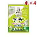 【即納在庫品】 【セット販売】ユニ・チャーム デオトイレ 緑茶成分入り消臭・抗菌サンド 4L × 4袋1週間ずっと、ニオイこもらない 猫砂