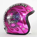 逸品モノシリーズ New Cross ジェットヘルメット メッキベース ピンク 72JAM