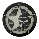 ハーレー ツインカム用 ARMY#2デザイン ダービーカバー フラットブラック ビックバガー