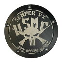 ハーレー ツインカム用 MARINE CORPS SEMPER FI#2デザイン ダービーカバー フラットブラック ビックバガー