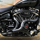 ハーレー M8 ツーリング、ソフテイル、トライク カットバック フルエキゾーストマフラー (ブラック/ブラック) ブローパフォーマンスエキゾースト