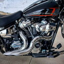 ハーレー M8 ツーリング、ソフテイル、トライク カットバック フルエキゾーストマフラー (クローム/クローム) ブローパフォーマンスエキゾースト