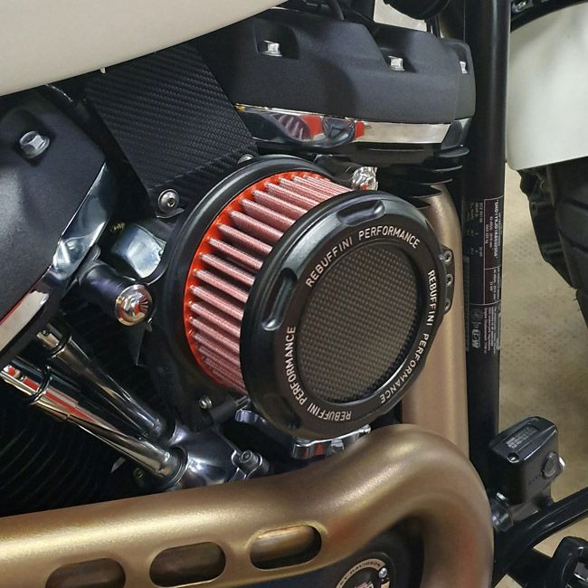 ハーレー 2018～2024 ソフテイル用 トゥオーノ・ハイフローエアクリーナー (マットブラック) レブフィニ