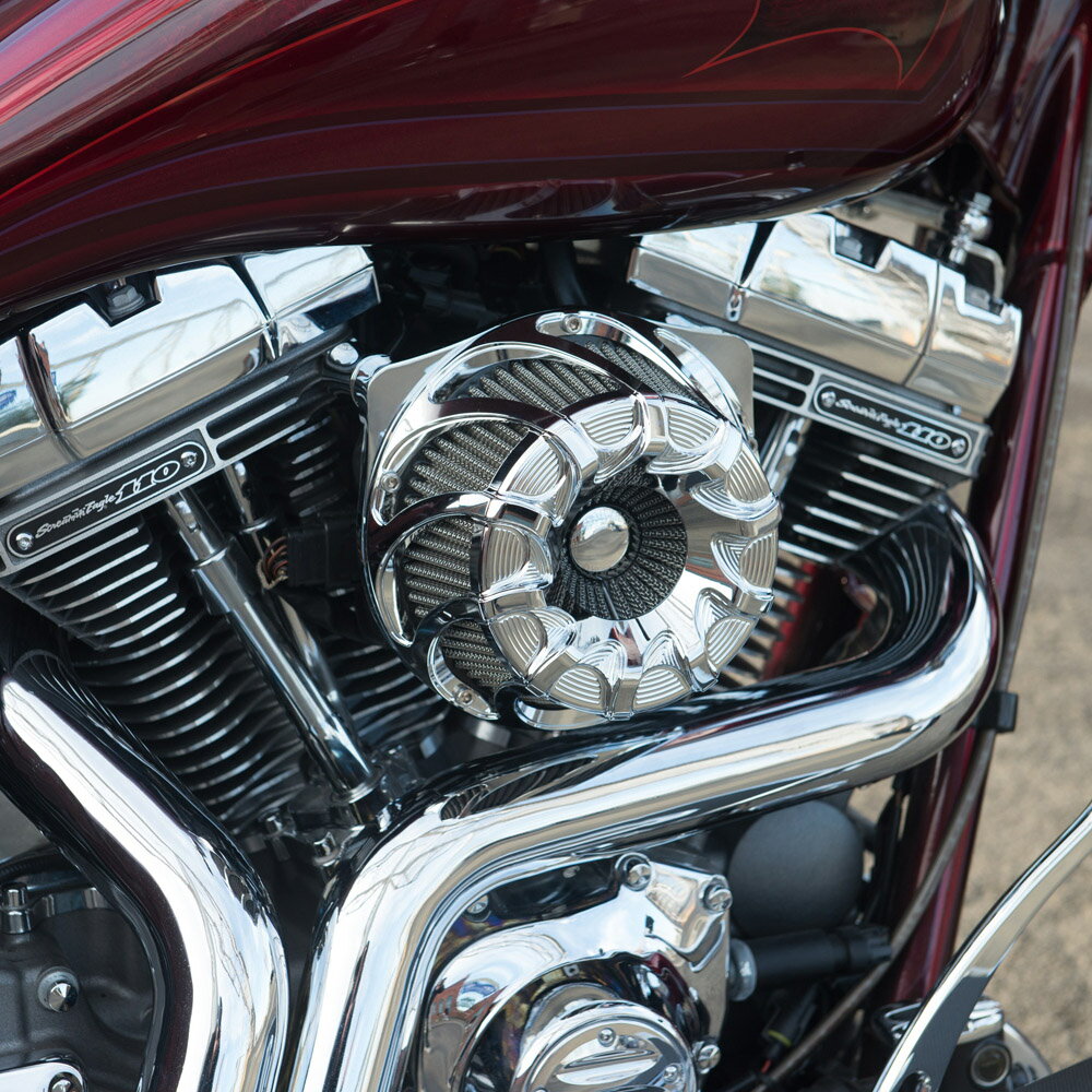 【Arlen Ness】18-986 Drift　Invertedエアクリーナー　クローム M8用