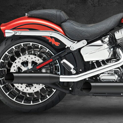 【KessTech】音量可変スリップオンマフラー 2016～2017 CVO Softail FXSE マットブラック EURO3 131-2112-769-JP